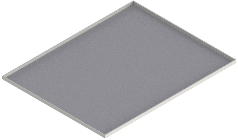 Produktbild UBK 401 081  -  Blind-Deckel zu UBK 400 mit Kante geschlossen aus ALU 2.5mm, 8mm Vertiefung, Länge 500mm